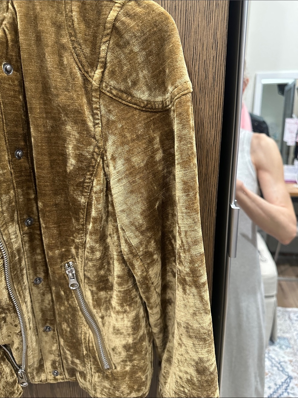 Free People Gold Velvet Moto Jacket - Picture 5 of 9